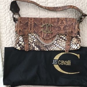 Just Cavalli Leather / fabric animal print bag